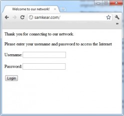 When authentication is enabled users must enter a username and password to access the network.